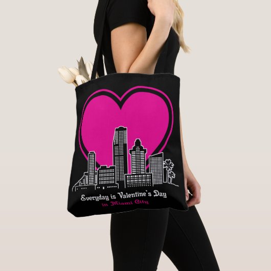 Valentijnsdag in Miami City Tote Bag (Dichtbij)