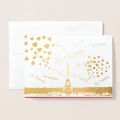 Valentijnsdag in Parijs Folie Kaarten (Voorkant met envelop)