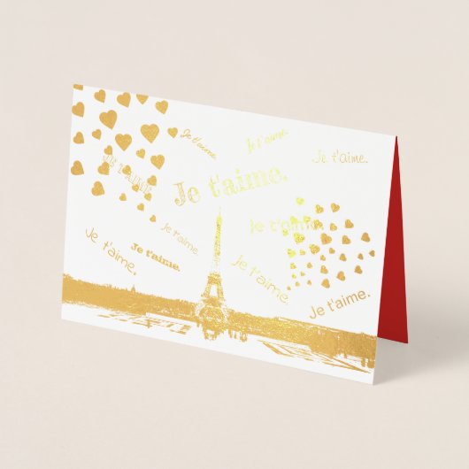 Valentijnsdag in Parijs Folie Kaarten (Voorkant)