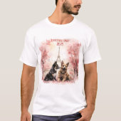 Valentijnsdag in Parijs - Paar Honden - T-shirt (Voorkant)