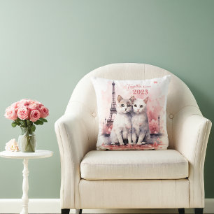 Valentijnsdag in Parijs - Paar katten - Kussen