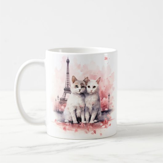 Valentijnsdag in Parijs - Paar katten - Mok (Links)
