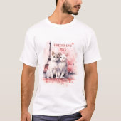 Valentijnsdag in Parijs - Paar katten - T-shirt (Voorkant)
