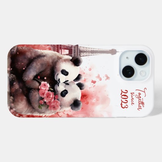 Valentijnsdag in Parijs - Paar panda's - Case-Mate iPhone Case (Achterkant (horizontaal))