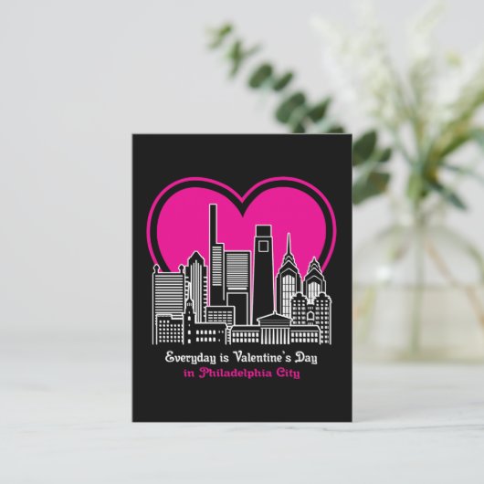 Valentijnsdag in Philadelphia City Briefkaart (Staand voorkant)