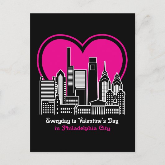 Valentijnsdag in Philadelphia City Briefkaart (Voorkant)