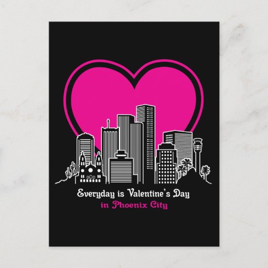 Valentijnsdag in Phoenix City Briefkaart (Voorkant)