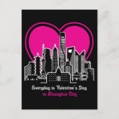 Valentijnsdag in Shanghai-stad Briefkaart (Voorkant)