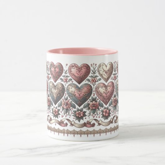 Valentijnsdag in Victoriaans stijl Mok (Midden)