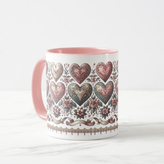 Valentijnsdag in Victoriaans stijl Mok (Voorkant links)