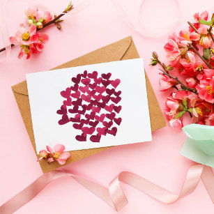 Valentijnsdag in viva magenta briefkaart