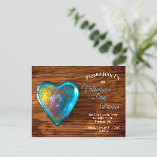 Valentijnsdag Inbeluitnodiging Briefkaart (Staand voorkant)