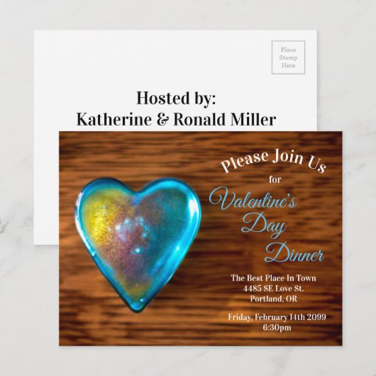 Valentijnsdag Inbeluitnodiging Briefkaart (Voorkant / Achterkant)