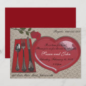 Valentijnsdag Inbeluitnodiging Kaart (Voorkant / Achterkant)