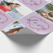 Valentijnsdag Initialen Love Photo Collage Cadeaupapier (Hoek)