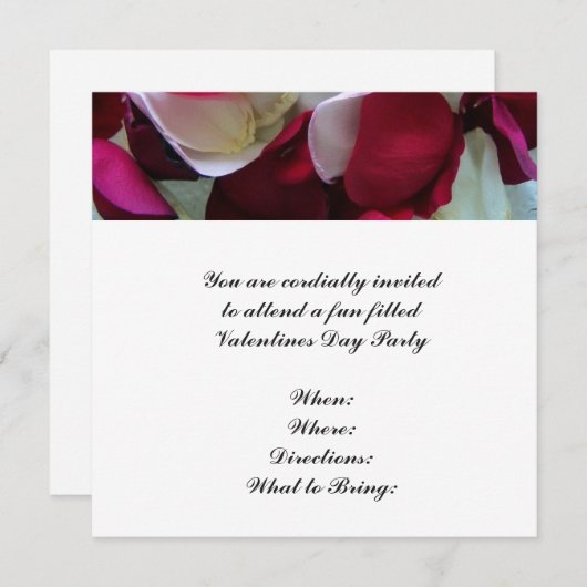 Valentijnsdag Inmiddels Uitnodiging Roos Pedals (Voorkant / Achterkant)