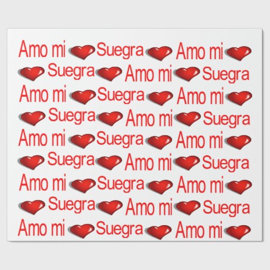 Valentijnsdag inpakpapier Amo mi Suegra (Vlak)