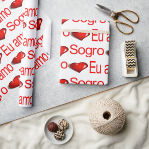 Valentijnsdag Inpakpapier Eu amo Sogro
