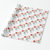 Valentijnsdag Inpakpapier Hart Vuur Sneeuwman (Uitgerold)