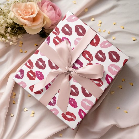 Valentijnsdag Inpakpapier | Kusjes Patroon