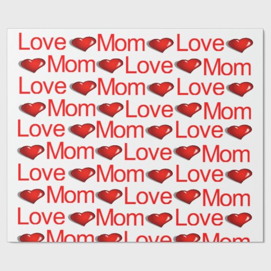 Valentijnsdag inpakpapier liefde moeder rode harte (Vlak)