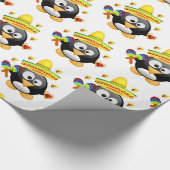 Valentijnsdag Inpakpapier Pinguïn Sombrero (Hoek)