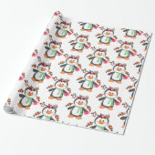 Valentijnsdag Inpakpapier Pinguïn Vis (Uitgerold)