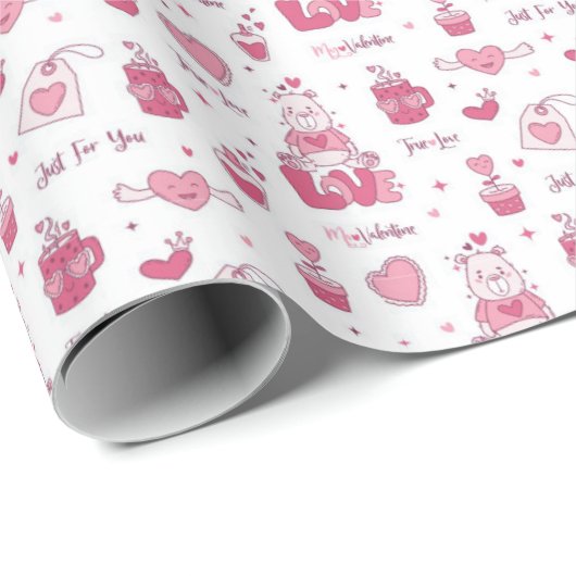 Valentijnsdag Inpakpapier – Romantische Liefdesges (Rol Hoek)