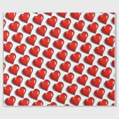 Valentijnsdag Inpakpapier Rood Hartjes (Vlak)