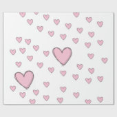Valentijnsdag Inpakpapier Roze Harten (Vlak)