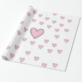 Valentijnsdag Inpakpapier Roze Harten (Uitgerold)