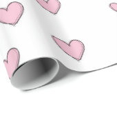 Valentijnsdag Inpakpapier Roze Harten (Rol Hoek)