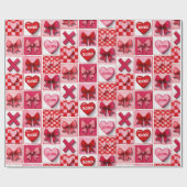 Valentijnsdag Inpakpapier Roze & Rode Elementen (Vlak)
