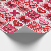 Valentijnsdag Inpakpapier Roze & Rode Elementen (Hoek)