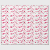 Valentijnsdag inpakpapier roze rode harten (Vlak)