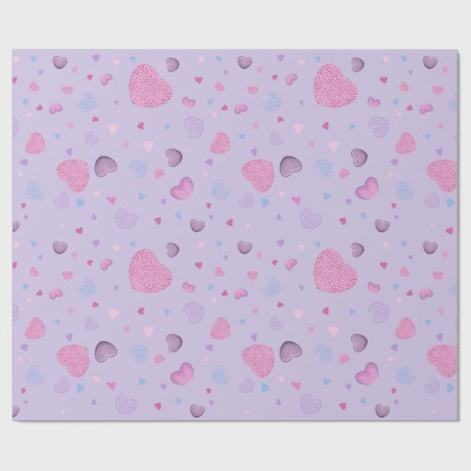 Valentijnsdag inpakpapier vol harten (Vlak)