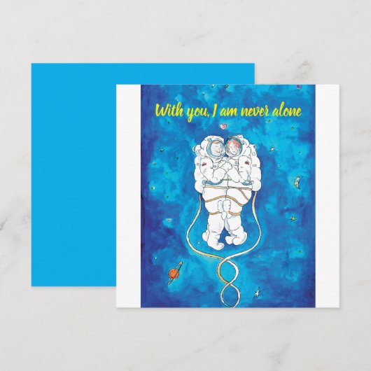 Valentijnsdag Invitation Astronauts Paar Kaart (Voorkant / Achterkant)