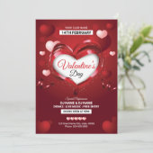 Valentijnsdag Invitation Flyer Kaart (Staand voorkant)