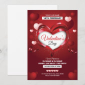 Valentijnsdag Invitation Flyer Kaart (Voorkant / Achterkant)
