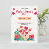 Valentijnsdag Invitation Flyer Kaart (Staand voorkant)
