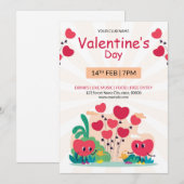 Valentijnsdag Invitation Flyer Kaart (Voorkant / Achterkant)