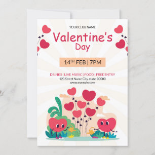 Valentijnsdag Invitation Flyer Kaart