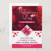 Valentijnsdag Invitation Flyer Kaart (Voorkant / Achterkant)