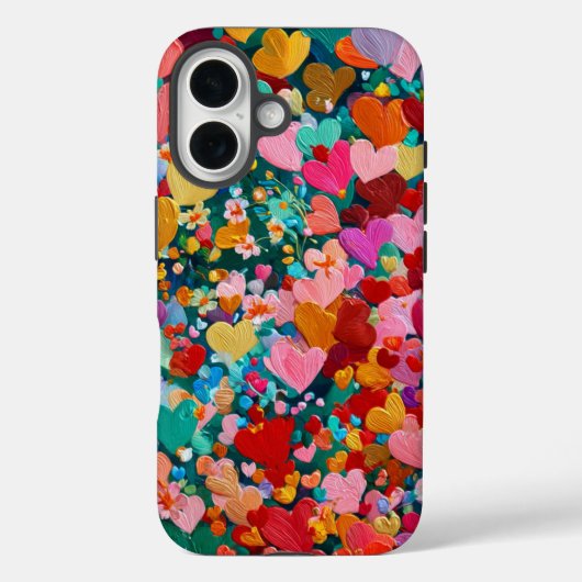 Valentijnsdag iPhone 16 Stevige Hoes | Romantisch (Achterkant)