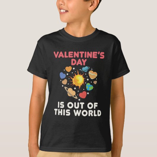 Valentijnsdag is uit deze wereld t-shirt (Voorkant)
