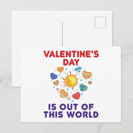 Valentijnsdag is uit dit wereldplanetenkoord briefkaart (Voorkant / Achterkant)