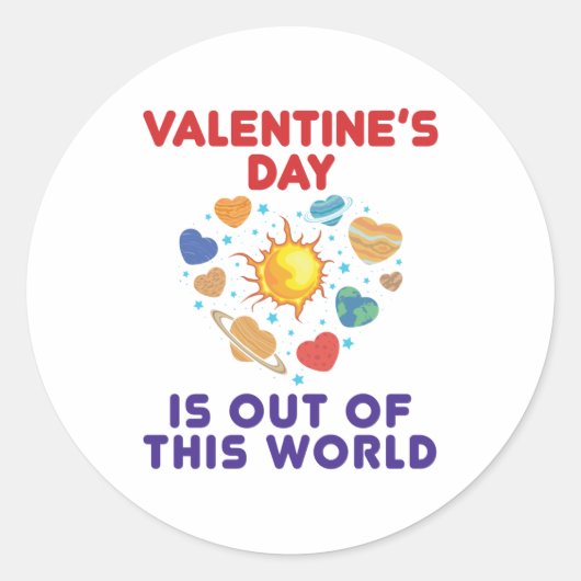 Valentijnsdag is uit dit wereldplanetenkoord ronde sticker (Voorkant)