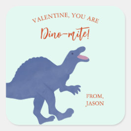 Valentijnsdag Je Bent Dino-mite Dinosaurier Vierkante Sticker