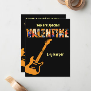 Valentijnsdag Je Bent Geweldig Rood Gitaar Kindere Notitiekaartje
