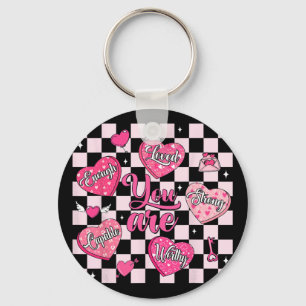 Valentijnsdag Je wordt bemind Bent waardig Candy H Sleutelhanger